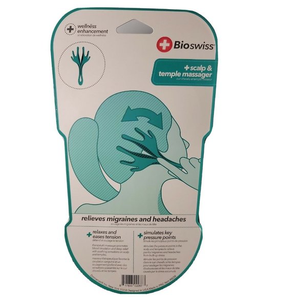 BIOSWISS Scalp & Temple Massager No More Head Tension Relaxes Stimulates - Picture 2 of 3